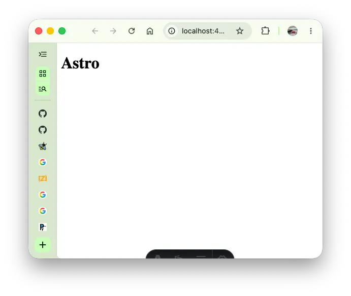 dev server の起動画面